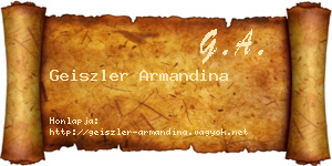 Geiszler Armandina névjegykártya